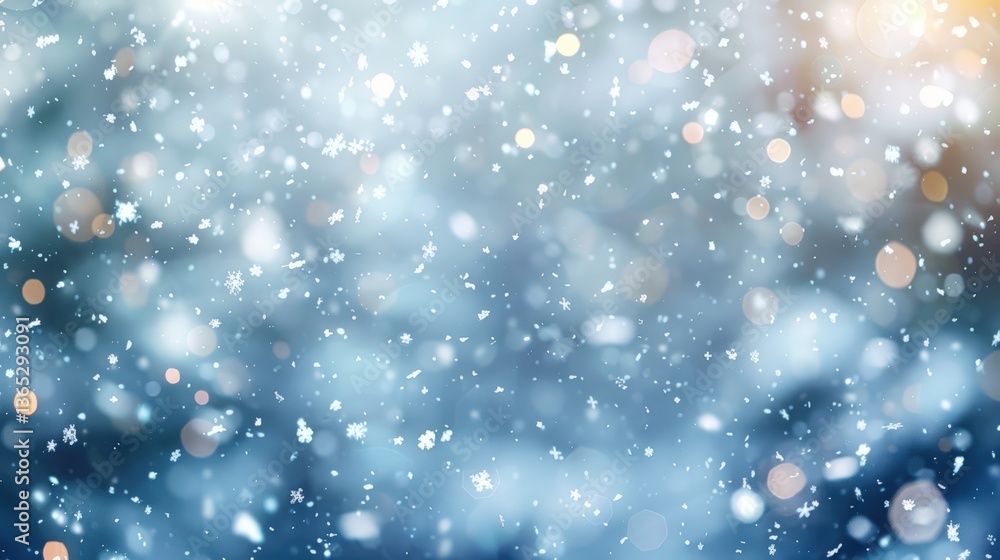 Snowy winter background with soft bokeh lights Snowy winter background with soft bokeh lights