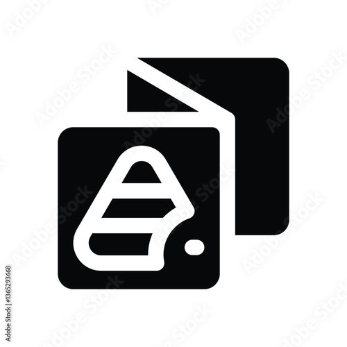 brochure glyph icon. Strong and solid vector icon for websites, mobile interfaces, presentations, and visual branding. High quality and easy to edit.