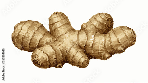 Ginger root  isolated watercolor vector illustration svg	