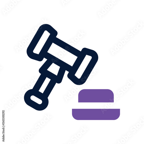 auction hammer dual tone icon. Sleek and modern vector icon for websites, mobile apps, marketing materials, and corporate design. Fully scalable and ready to use.