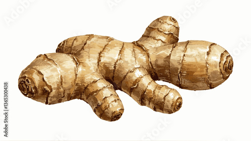 Ginger root  isolated watercolor vector illustration svg	