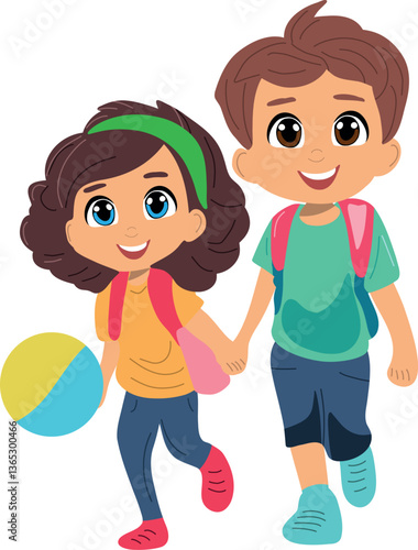 Adorable child illustration with a cheerful expression, perfect for children's designs and educational projects.