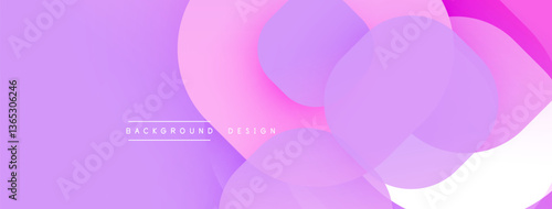 Circular abstract design with overlapping translucent circles and round shapes, blending gradients and smooth curves, creating depth, contrast, and a dynamic visual effect