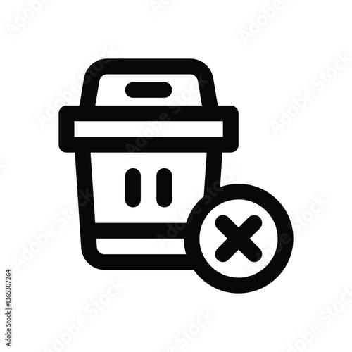 trashbin line icon. Clean and minimalist vector icon for websites, mobile apps, presentations, and logos. Fully scalable and customizable for any project.