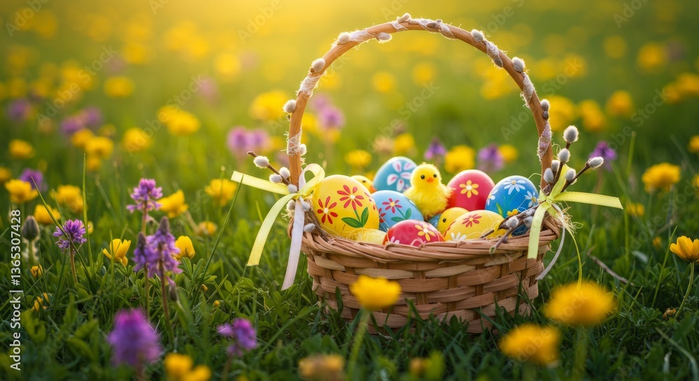 Easter Basket in Spring Meadow Easter Basket in Spring Meadow