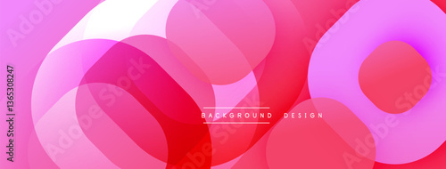 Circular abstract design with overlapping translucent circles and round shapes, blending gradients and smooth curves, creating depth, contrast, and a dynamic visual effect