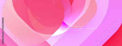 Circular abstract design with overlapping translucent circles and round shapes, blending gradients and smooth curves, creating depth, contrast, and a dynamic visual effect