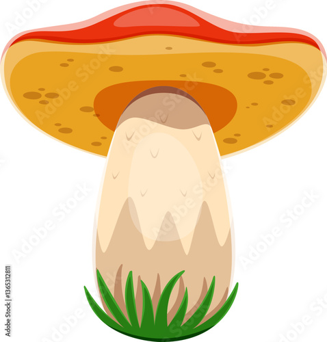 Autumn harvest font type mushroom letter T. Fall season kids ABC sign, autumnal vector type letter. Autumn harvest font symbol or thanksgiving English alphabet typeset element