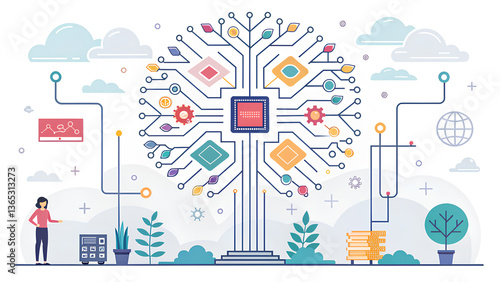 Wallpaper Mural large language model natural language processing optimization large tree symbolizes optimization of natural language processing through complex Torontodigital.ca