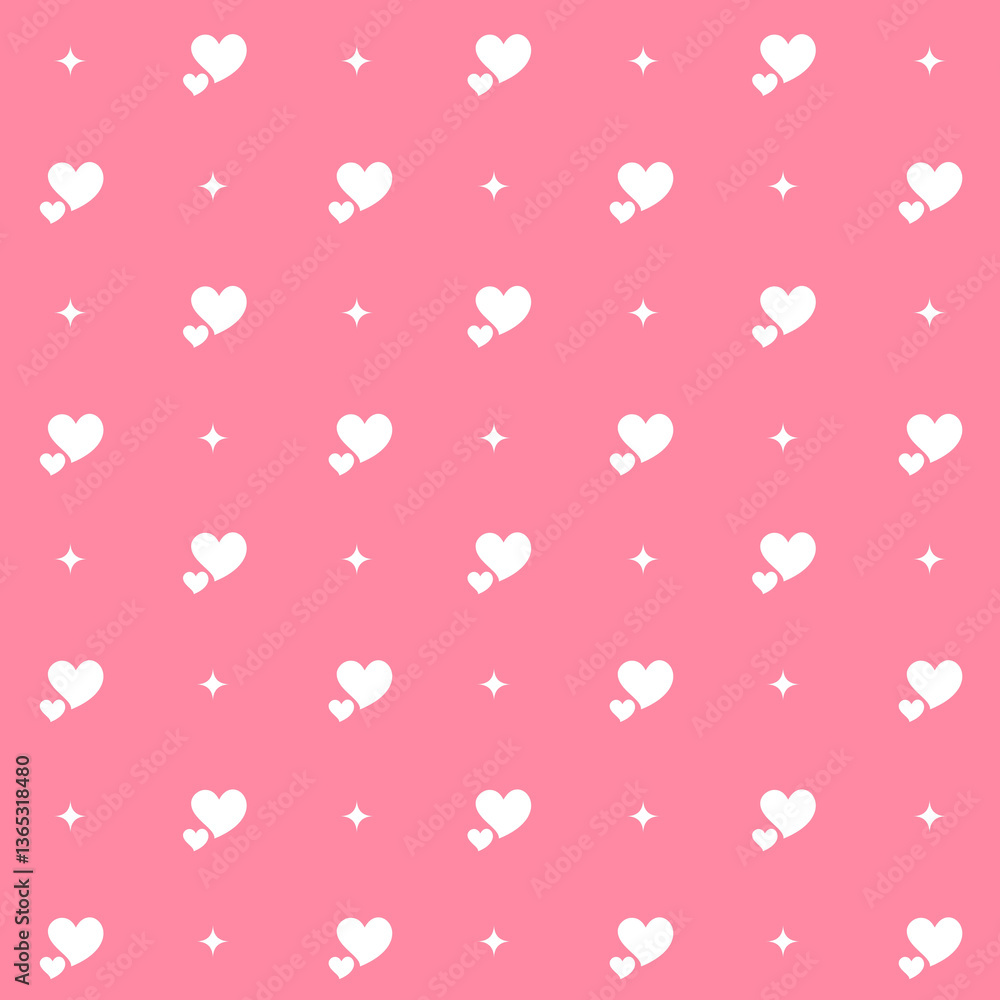 Abstract seamless pattern with hearts. Retro checkered pink background. Abstract seamless pattern with hearts. Retro checkered pink background.