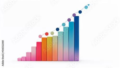 Free Download A vibrant rainbow ascent showcasing growth and progress, a colorful upward trajectory symbolizing success with a clean white background. - GFXLoad