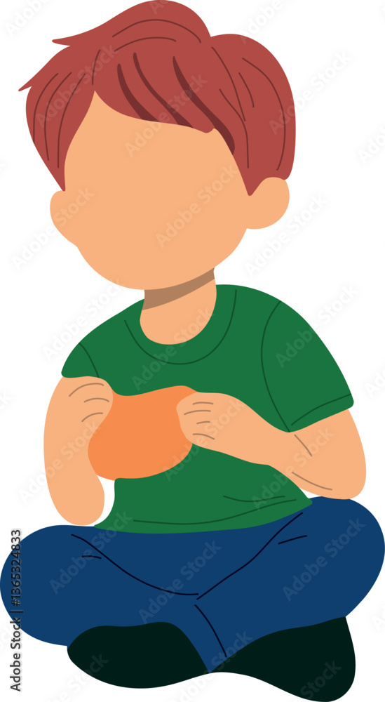 Boy eat snack. Adorable child illustration with a cheerful expression, perfect for children's designs and educational projects. Boy eat snack. Adorable child illustration with a cheerful expression, perfect for children's designs and educational projects.
