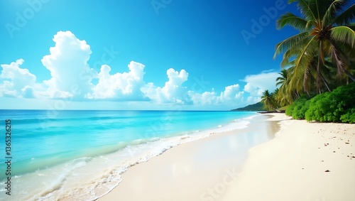 Wallpaper Mural Tropical beach paradise Azure water white sand Torontodigital.ca