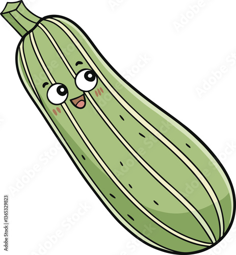 Happy Cartoon Zucchini