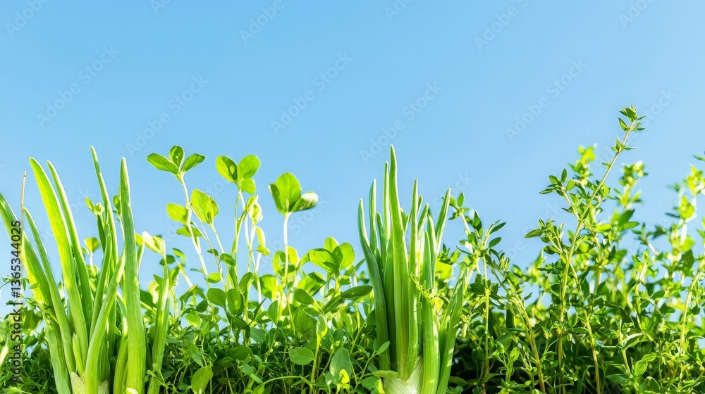 Obraz premium Spring shoots against a clear sky
