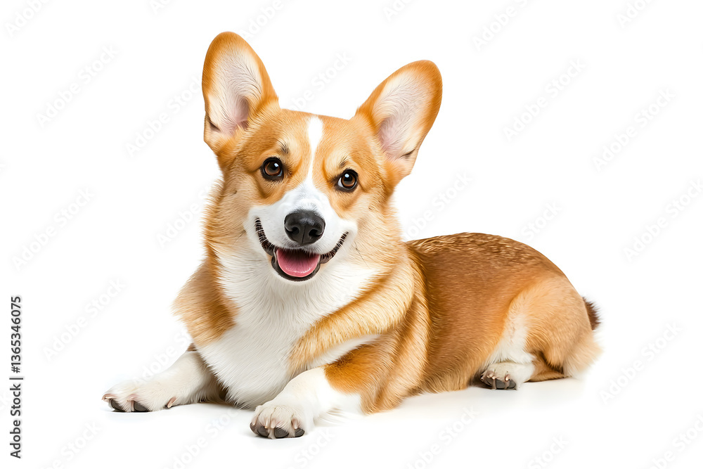 Full body of realistic pembroke corgi dog isolated on white background Full body of realistic pembroke corgi dog isolated on white background