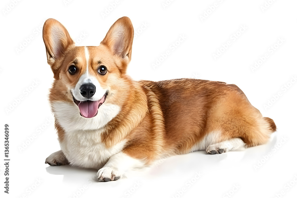 Full body of realistic pembroke corgi dog isolated on white background Full body of realistic pembroke corgi dog isolated on white background