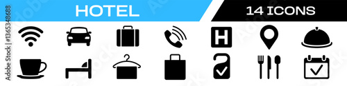 hotel icon. booking icon set