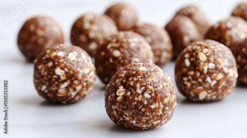 Wallpaper Mural Energy Balls: Nutritious Treat Healthy Snack on Marble  Torontodigital.ca