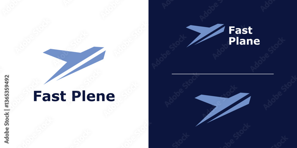 Fototapeta premium Airplane Flying silhouette flat logo design simple and elegant.