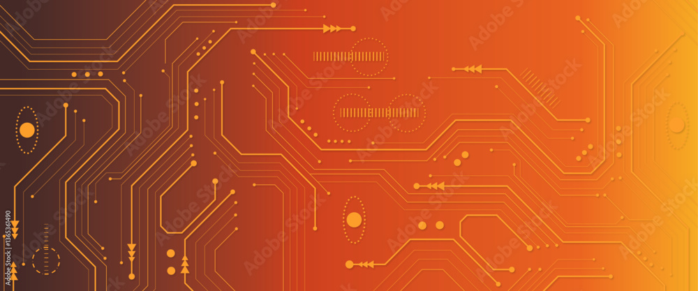 Obraz premium Vector abstract technology background circuit board chipset with technology line circuit board background technology.