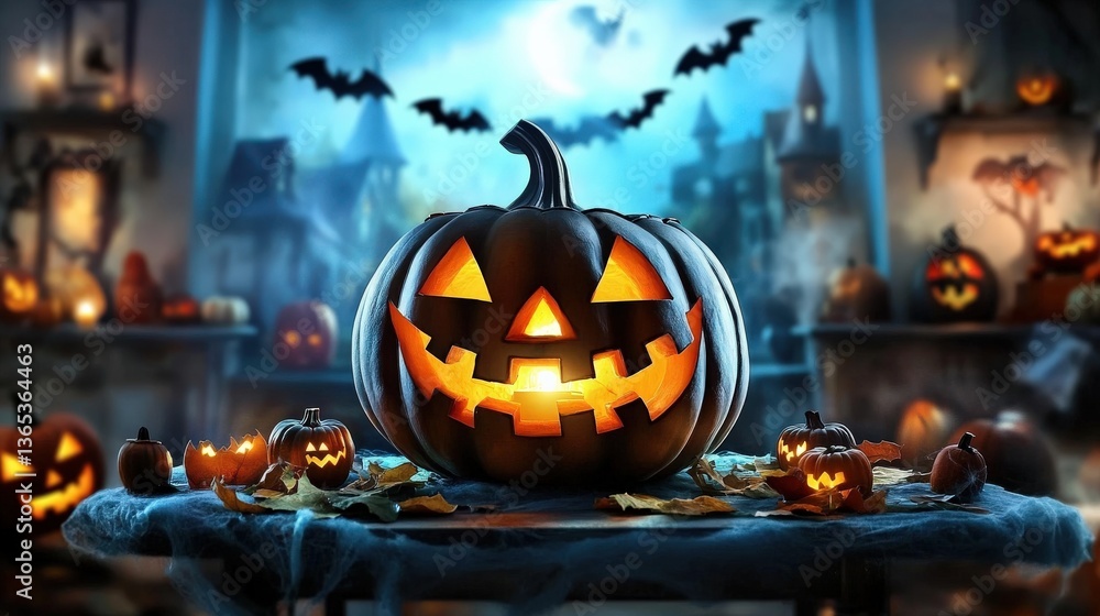 Spooky Halloween Jack-o'-lantern Display Spooky Halloween Jack-o'-lantern Display