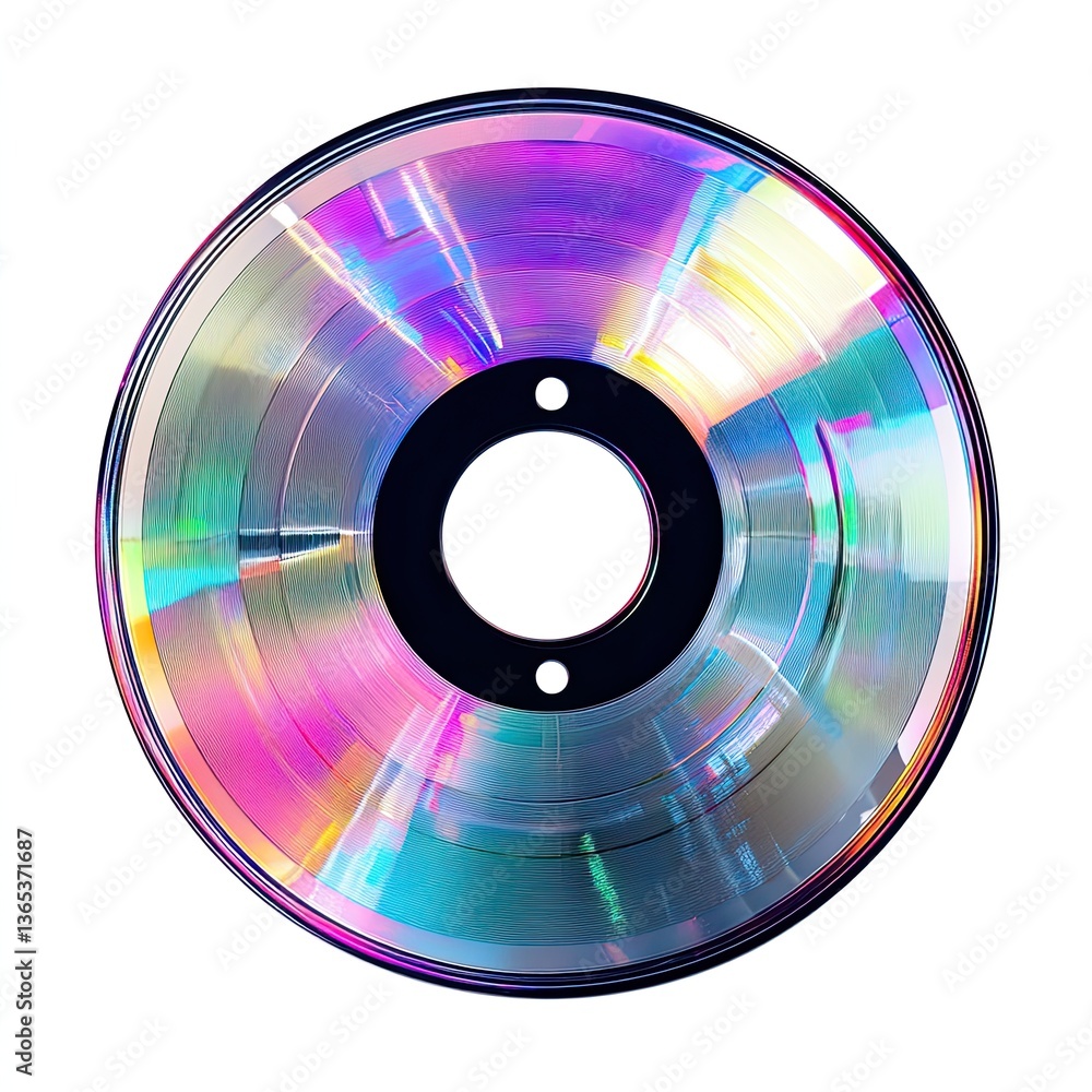 Vibrant holographic music disc Vibrant holographic music disc