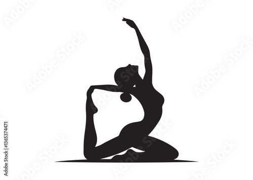 Yoga pose silhouette vector