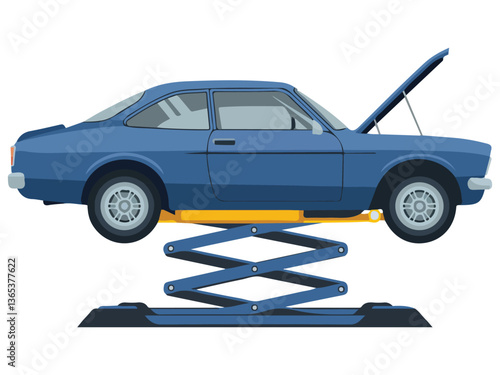 Car on lift vector