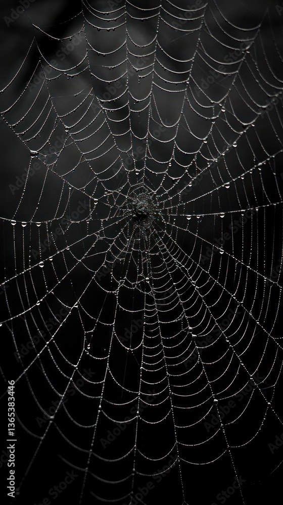 Fototapeta premium Spider web arachnid black invertebrate.