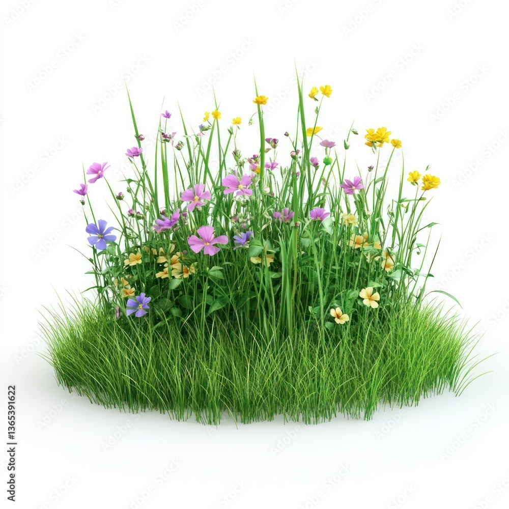 Fototapeta premium Flowers grass colorful nature.