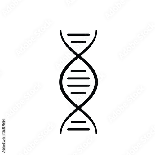 DNA black icon and symbol design on a white background