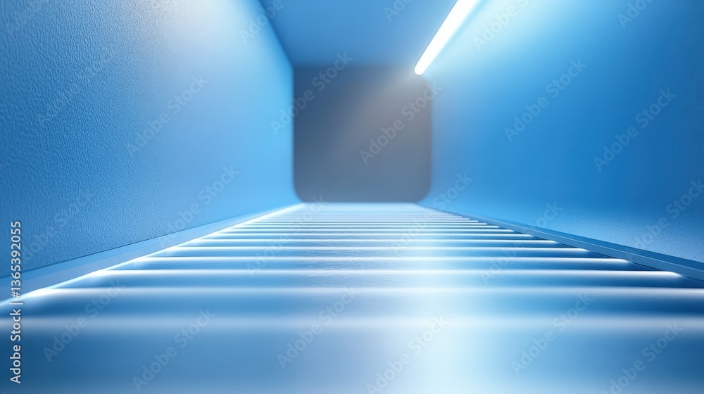 Obraz premium Futuristic Blue Corridor Pathway