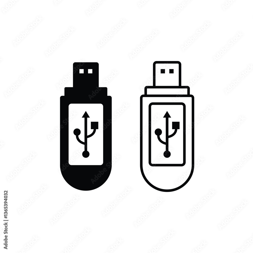 USB vector icon design. Flash drive sign and symbol USB vector icon design. Flash drive sign and symbol