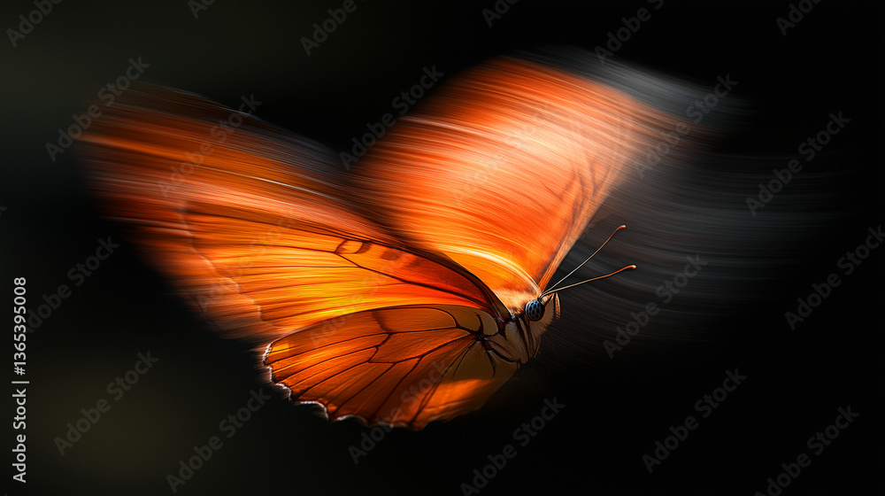 Beautiful painted butterfly on a dark background.