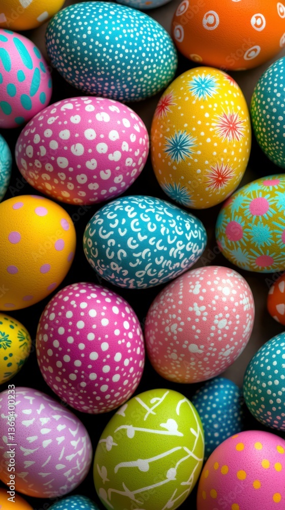 Colorful Easter eggs with different patterns background, top view. Colorful Easter eggs patterned. Happy Easter concept. Top-down view of colorful Easter eggs. Abstract Easter egg Colorful Easter eggs with different patterns background, top view. Colorful Easter eggs patterned. Happy Easter concept. Top-down view of colorful Easter eggs. Abstract Easter egg