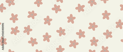 Wallpaper Mural Vector illustration. Seamless pattern of flowers on a light background. Spring concept. Perfect for your design, gift wrap or home wallpaper. Torontodigital.ca