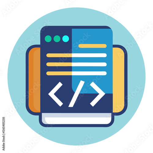 Editable Programming Interface Icon for Developers and Coders Vector illustration


