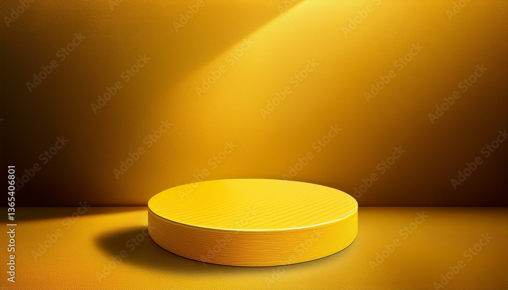 Empty room interior design or yellow pedestal display on vivid background with blank stand. Empty room interior design or yellow pedestal display on vivid background with blank stand.