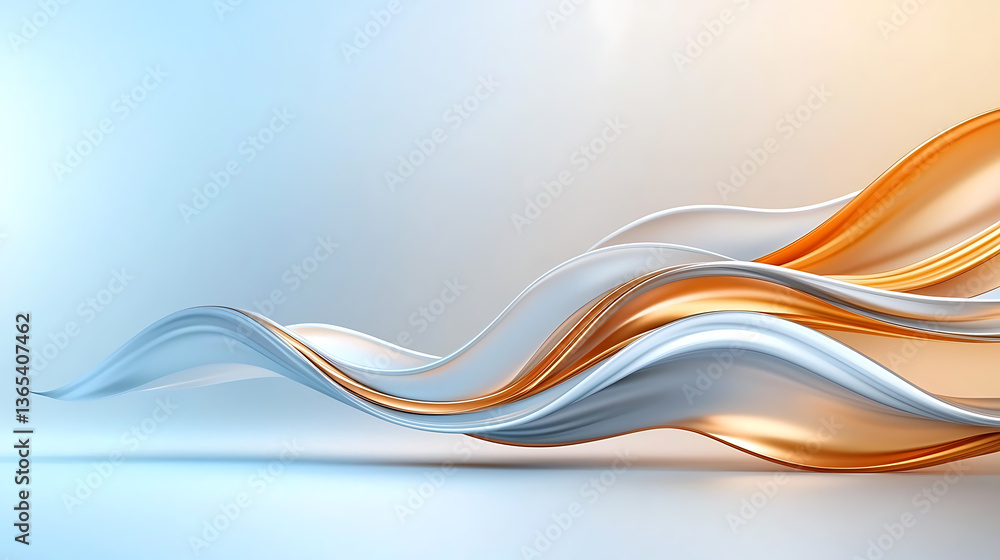 Fototapeta premium Dynamic metallic swirl background in gold and silver abstract art digital design modern aesthetic high-resolution visuals