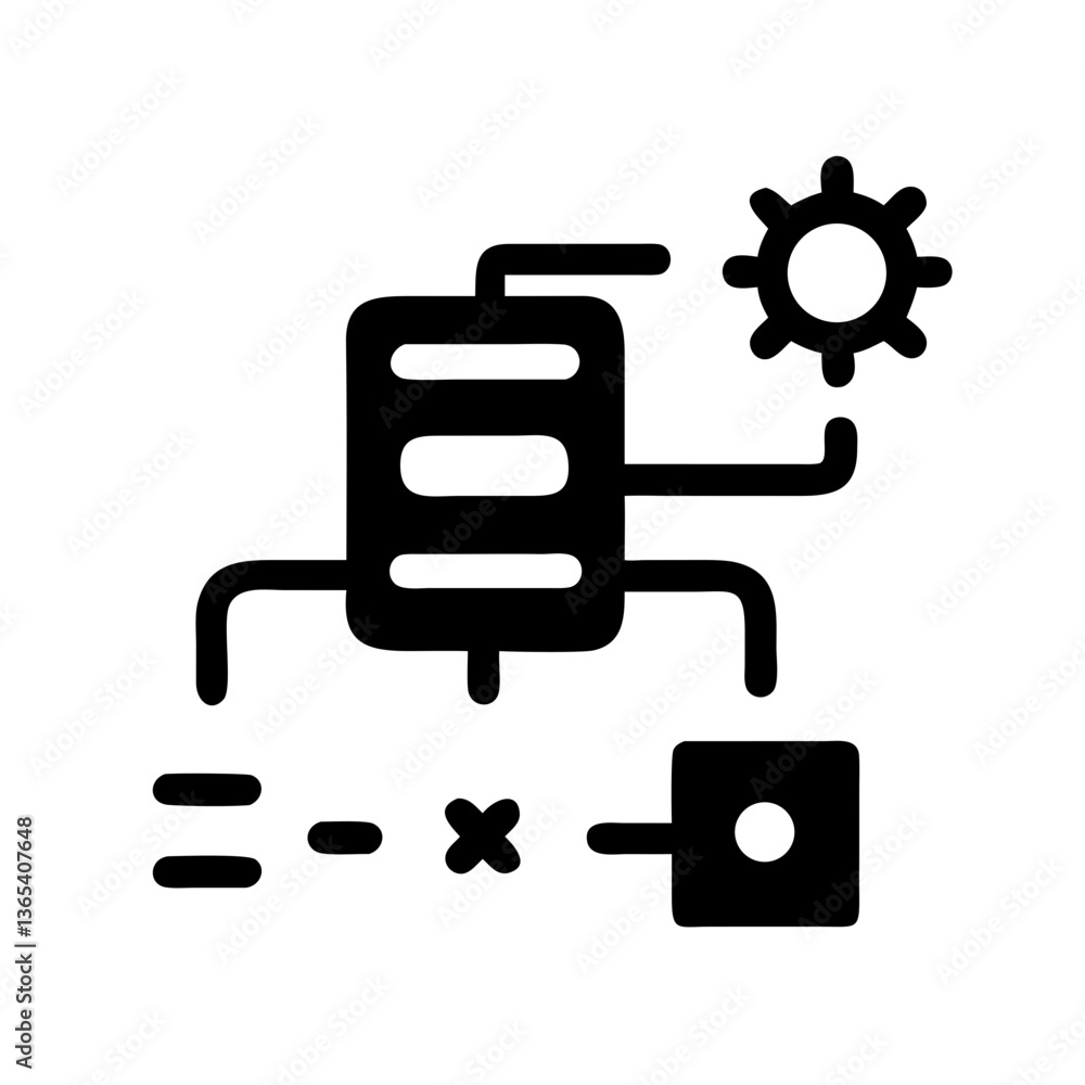 Automated workflow icon design on transparent background Automated workflow icon design on transparent background