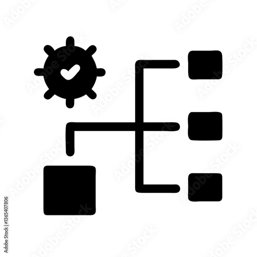 Automated workflow icon on a transparent background  