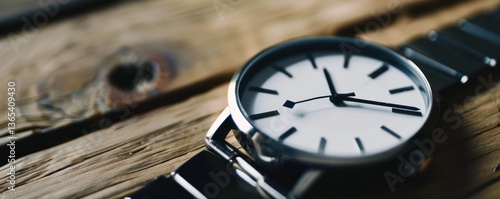 Wallpaper Mural Close up vintage machine watch wood table time concept antique clock on wood table. Torontodigital.ca