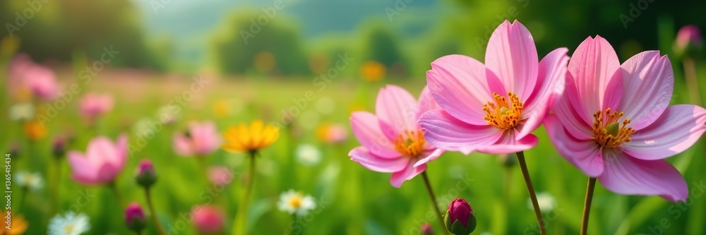 Tuberose flowers blooming in a vibrant meadow surrounded by wildflowers and lush green plants, blooming, nature Tuberose flowers blooming in a vibrant meadow surrounded by wildflowers and lush green plants, blooming, nature