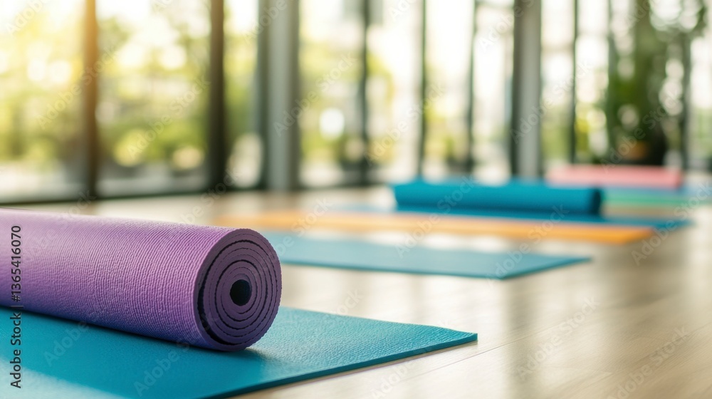 Yoga practice session modern studio photography bright environment ground-level view wellness and mindfulness concept Yoga practice session modern studio photography bright environment ground-level view wellness and mindfulness concept