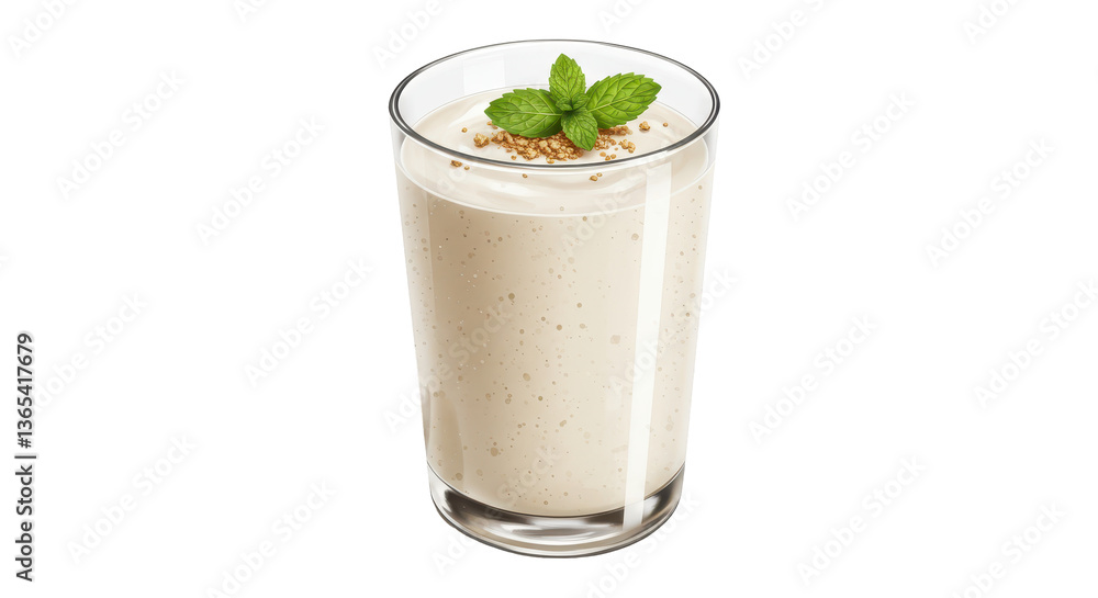 Isolated Yogurt with Mint Isolated Yogurt with Mint