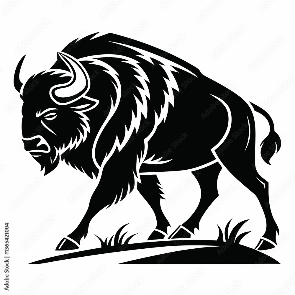 bison black sihouette vrctor bison black sihouette vrctor