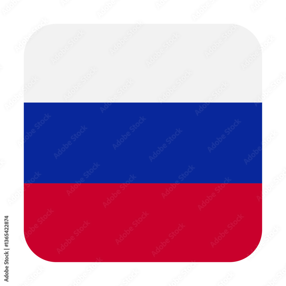 Square Icon flag of Russia Square Icon flag of Russia