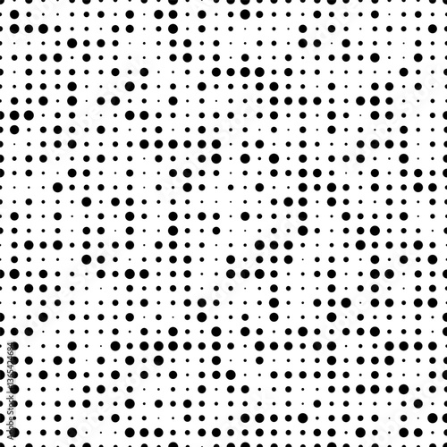 
Seamless abstract pattern. Modern background from small different sized circles.  Stylish texture with dotted stripes.