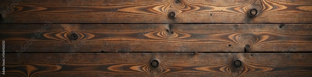 Naklejka premium Rustic wooden planks background with natural wood grains and knots, planks, texture